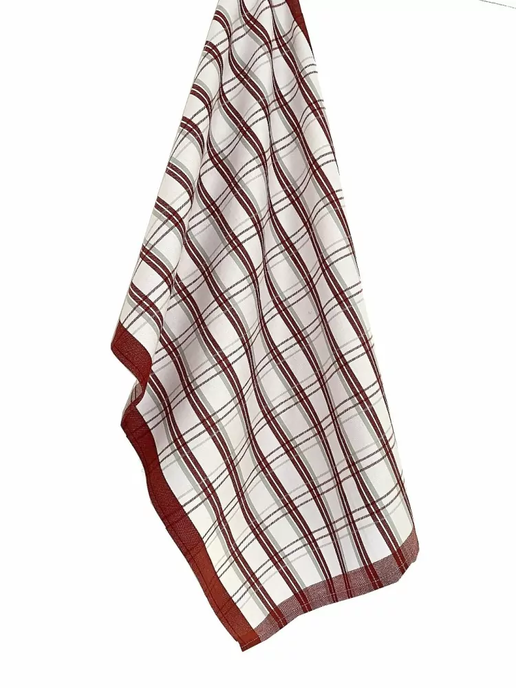 Utěrka Bavlna Extra savá 50x70cm - tradiční Káro bordó 3ks