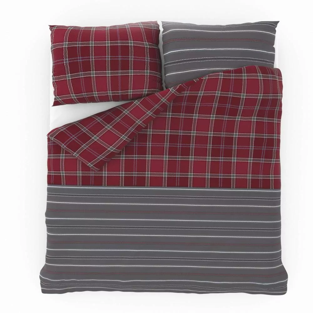 Bavlněné povlečení DELUX CAMPUS šedé - 140x200 + 70x90