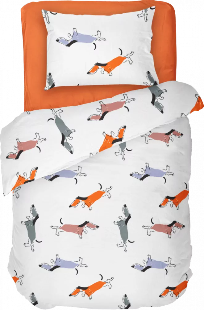 Bavlněné povlečení do dětské postýlky Doggy - 90x135, 45x60 cm