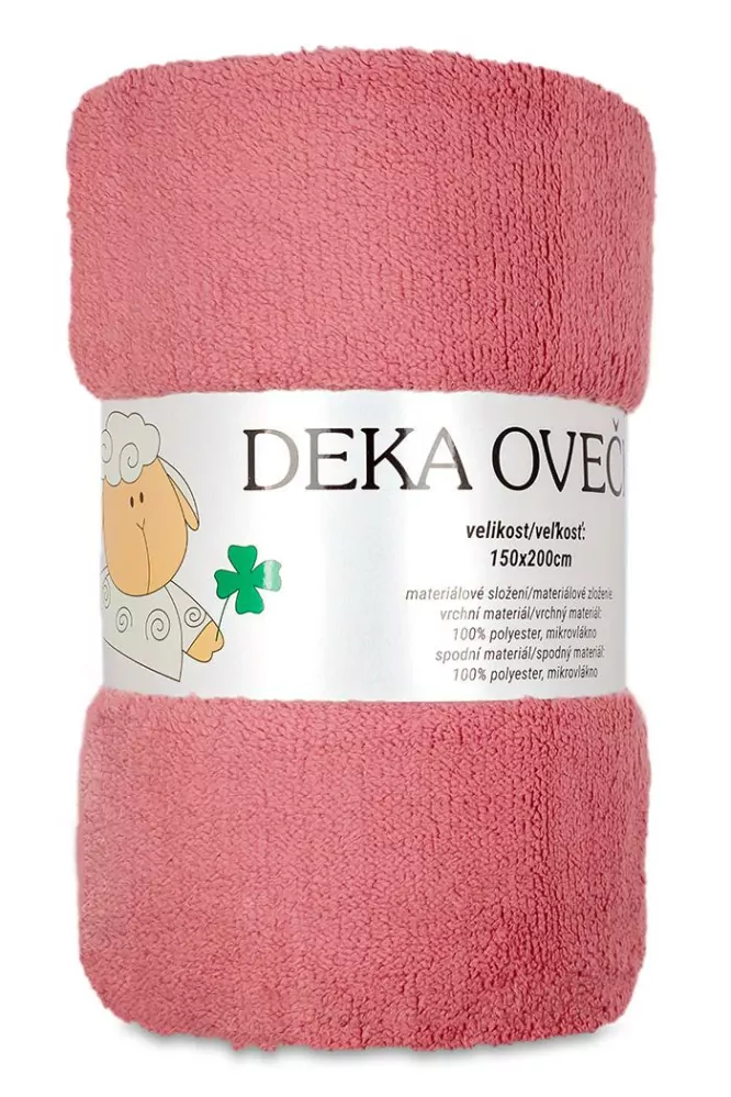 Deka OVEČKA®  150/200 cm - STARORŮŽOVÁ