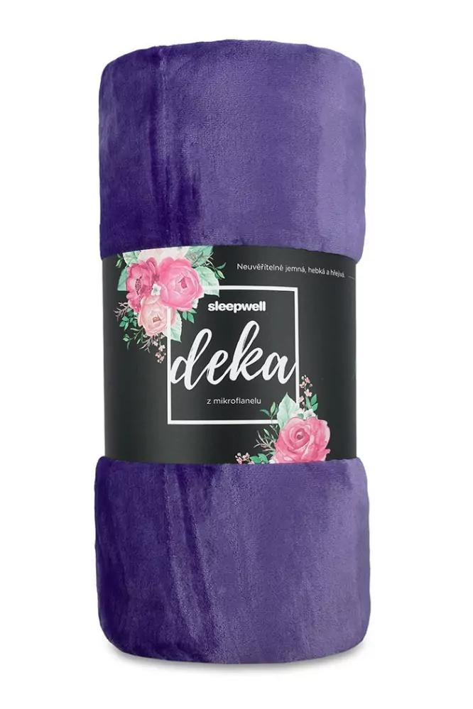 Deka mikroflanel SLEEP WELL 150x200 - fialová