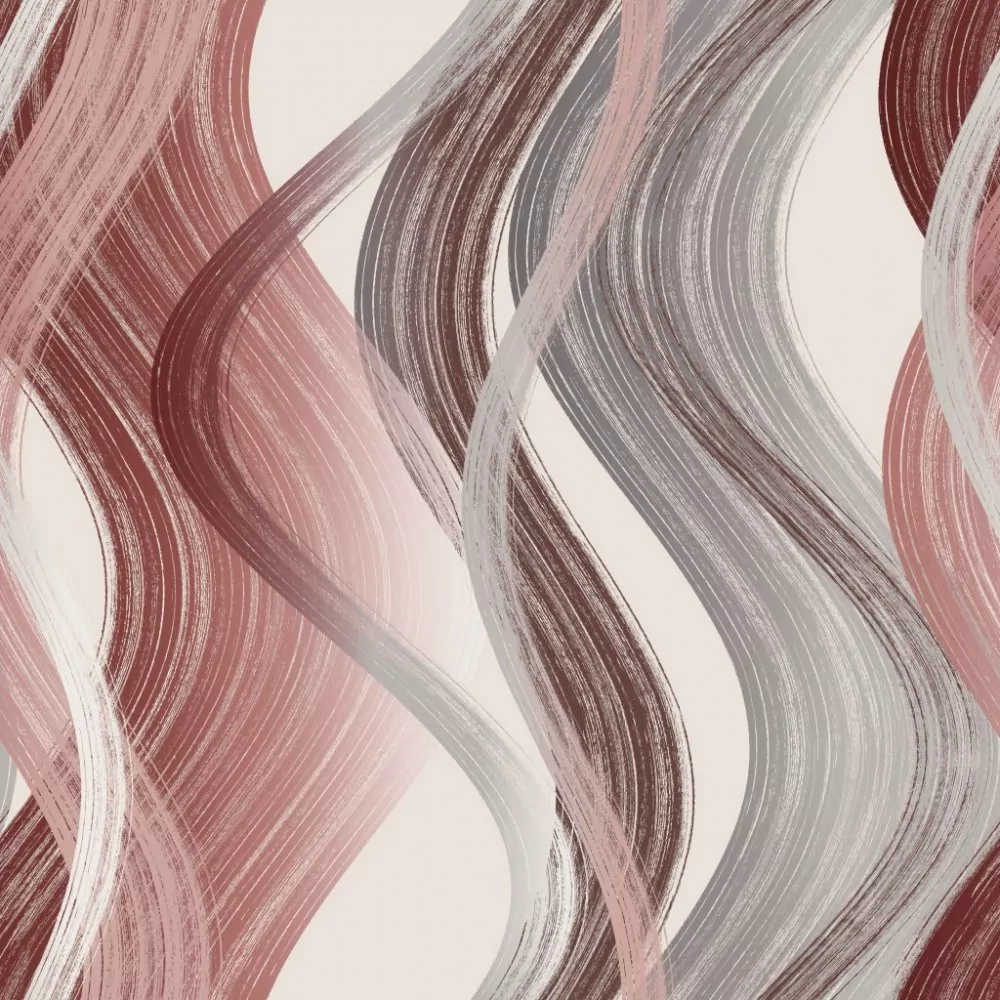 Metráž dekorační látka SOFT 391102-118 - Vlny červené