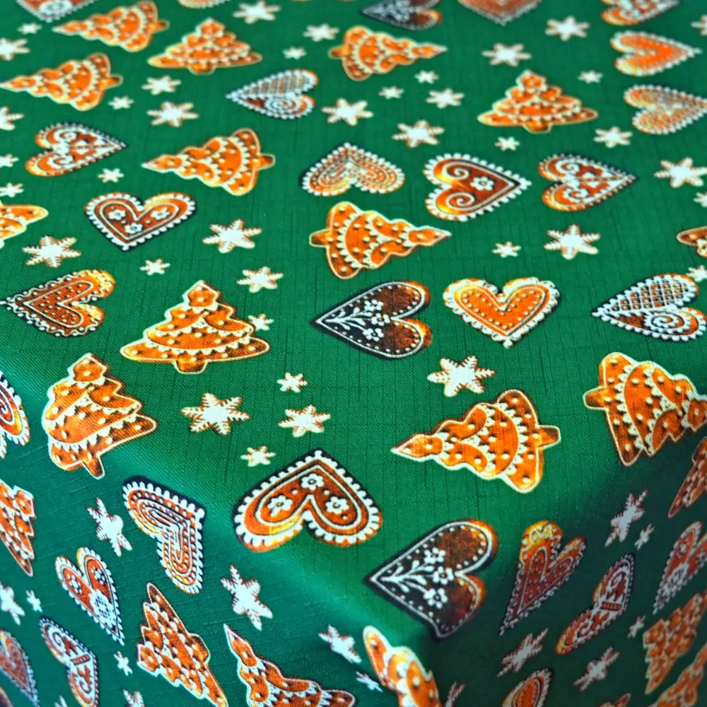 Vánoční ubrusy Perníky - zelené