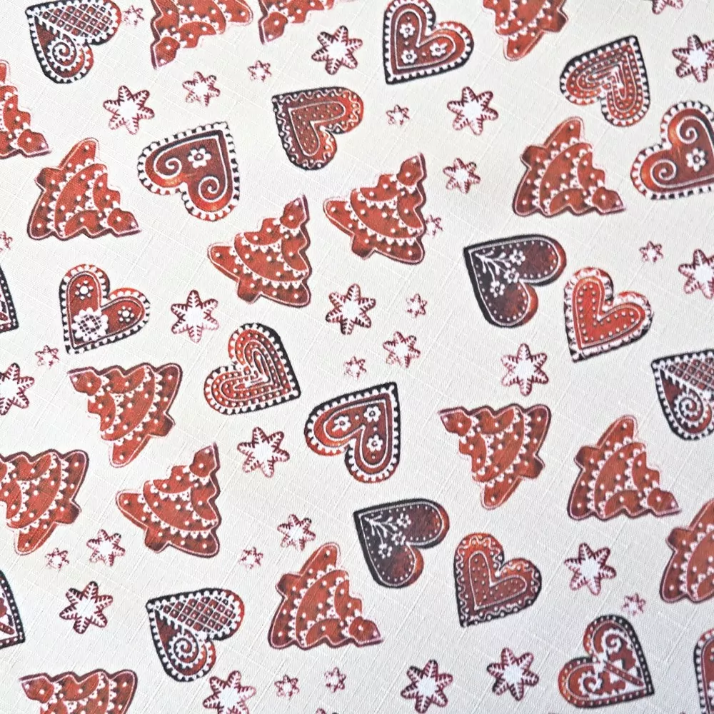 Vánoční ubrusy Perníky - smetanové