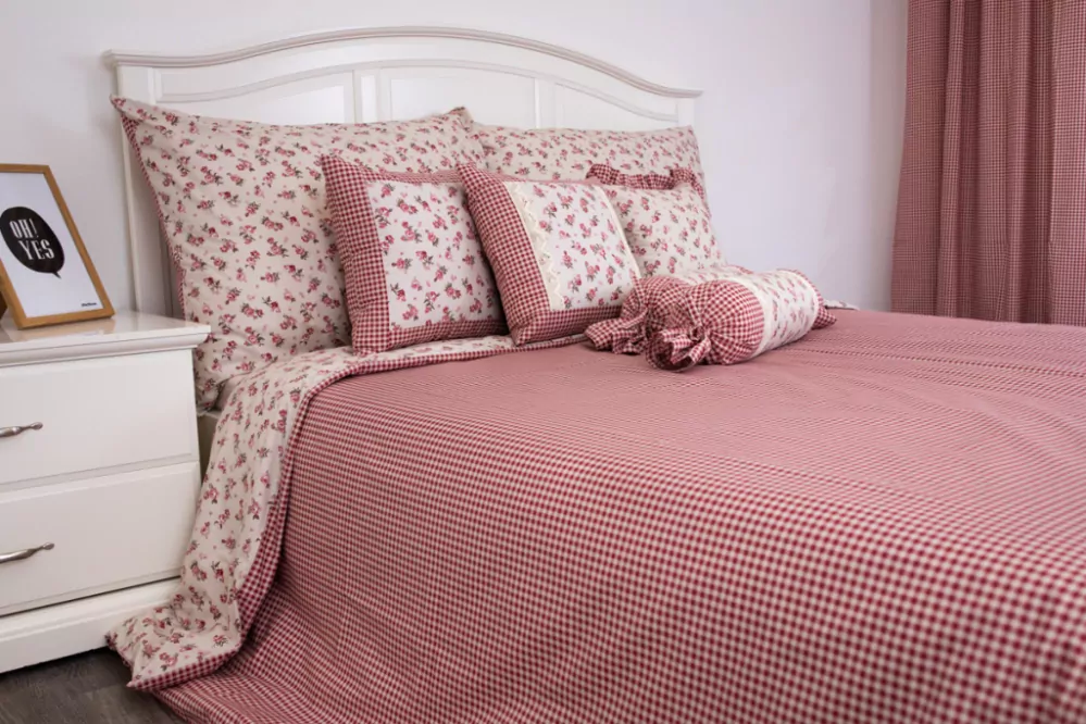 Bavlněné povlečení MANON/PEPITO bordó - 140/200 + 70/90