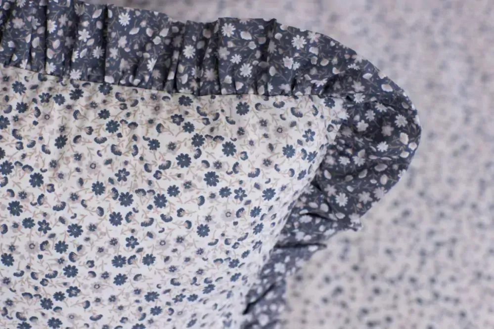 Bavlněný povlak kanýr KYTIČKA modrá pozitiv/negativ - 40/40