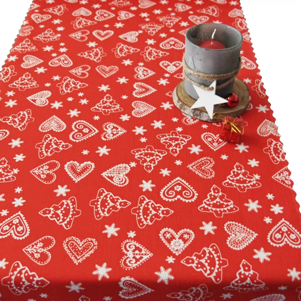 Vánoční běhoun v metráži Perníky - červené