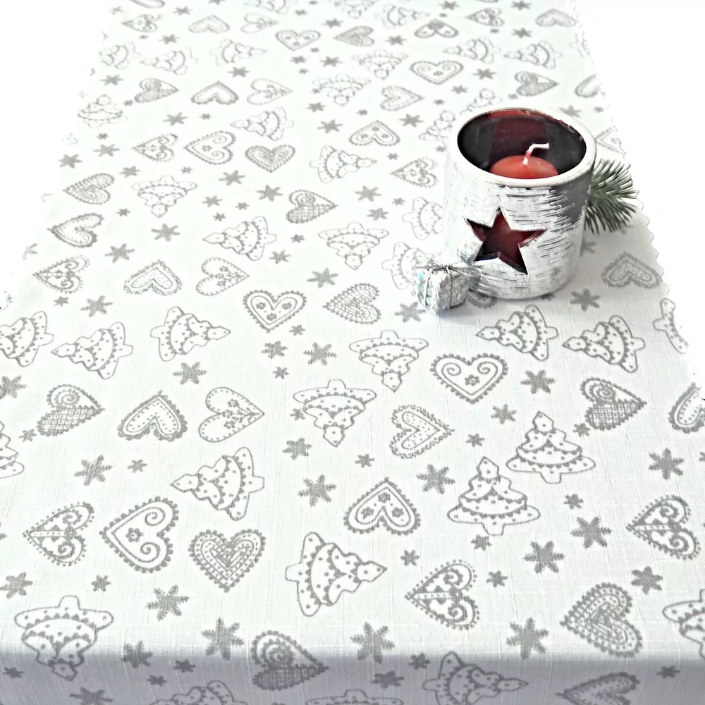 Vánoční běhoun v metráži Perníky - bílé