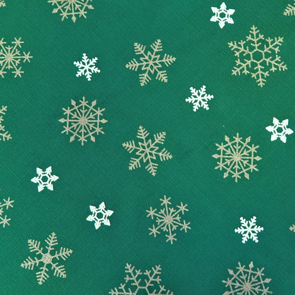 Vánoční ubrus Sněhová vločka zelené 75x75 cm