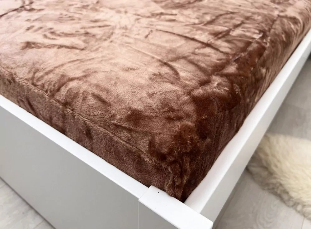 Mikroflanel prostěradlo - oříšková - 180/200/25