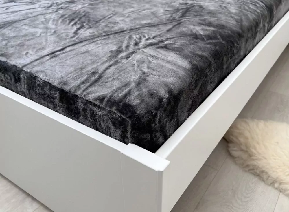 Mikroflanel prostěradlo - tm. šedé - 90/200/25