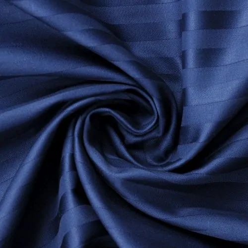 Povlečení bavlněný satén Pruhy tm. modré - 140/200 + 70/90