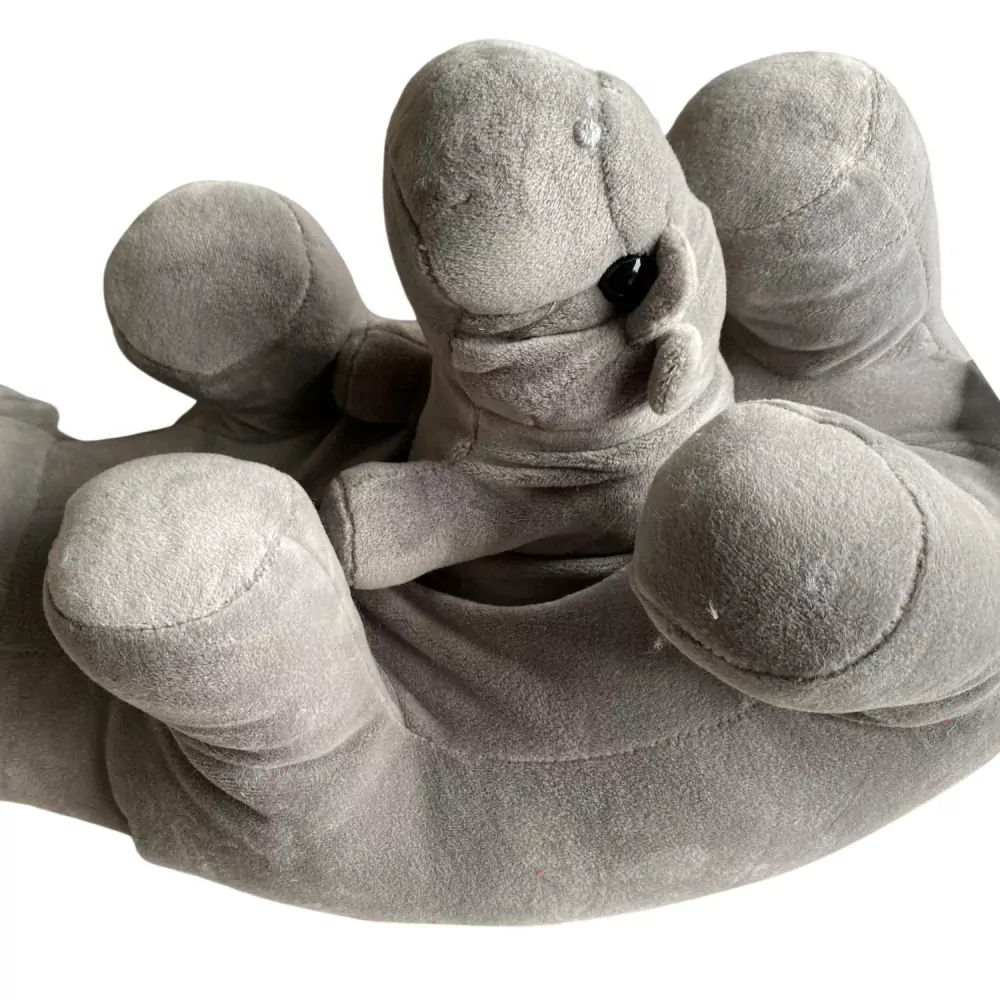 Plyšák - polštářek HROCH  s hrošíkem v bříšku - 1x 50cm + 1x 22cm