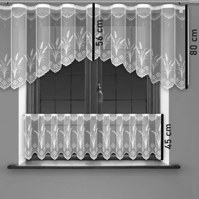 Set vitrážových záclon Margot - 80x300 + 45x300 cm