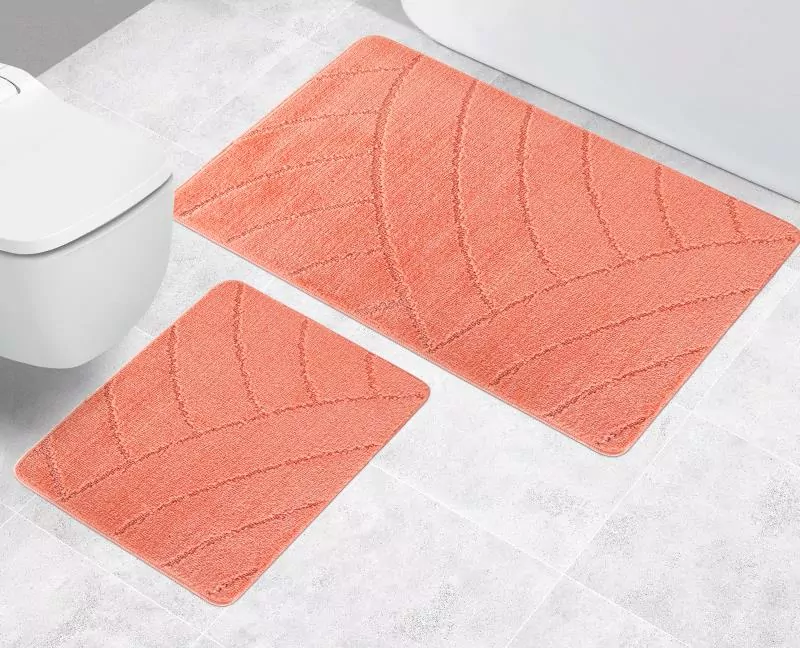Koupelnové předložky 60x100 + 60x50 cm - lososové oblouky