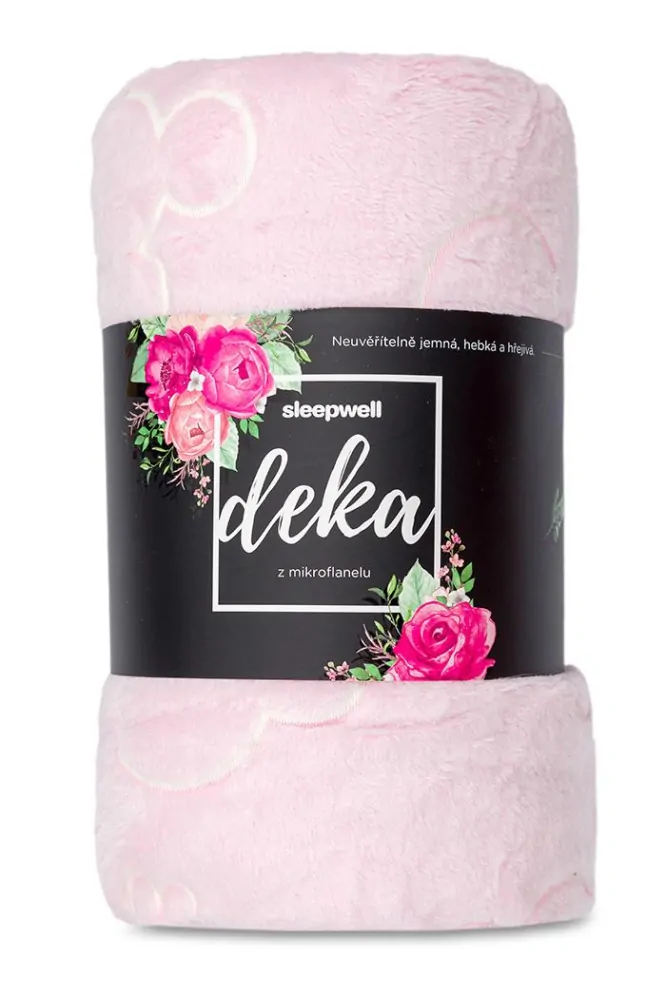 Deka mikroplyš svítící ve tmě 100 x 150 cm - MICKEY MOUSE růžová