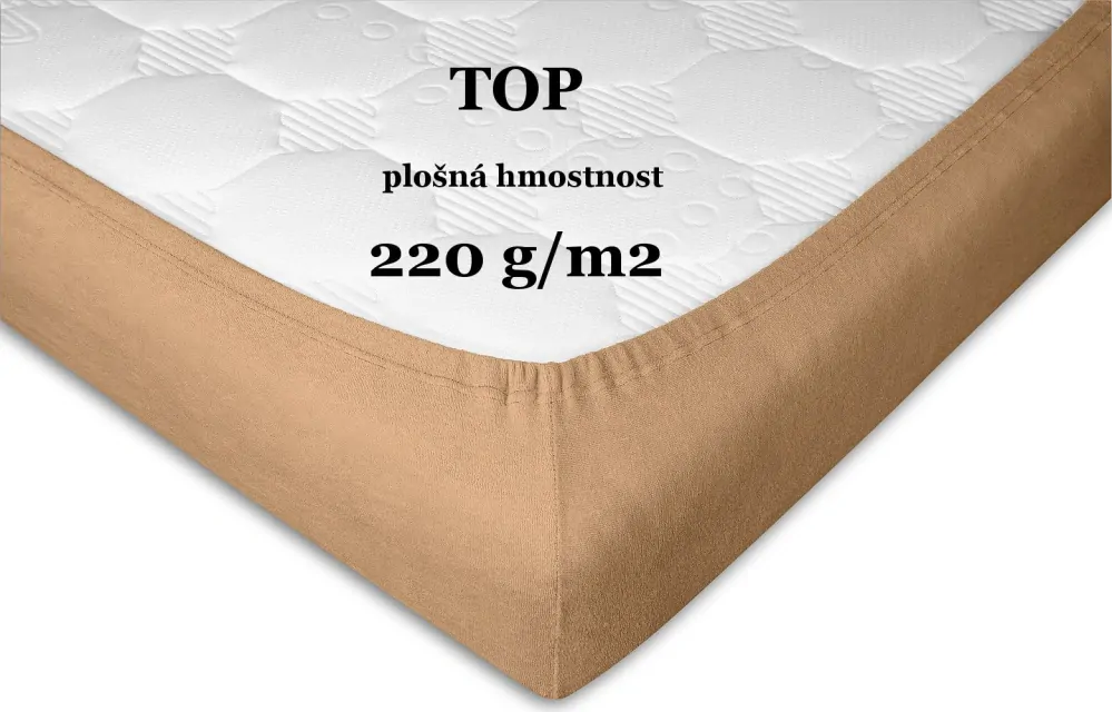 Prostěradlo froté světle hnědá - 100/200/25