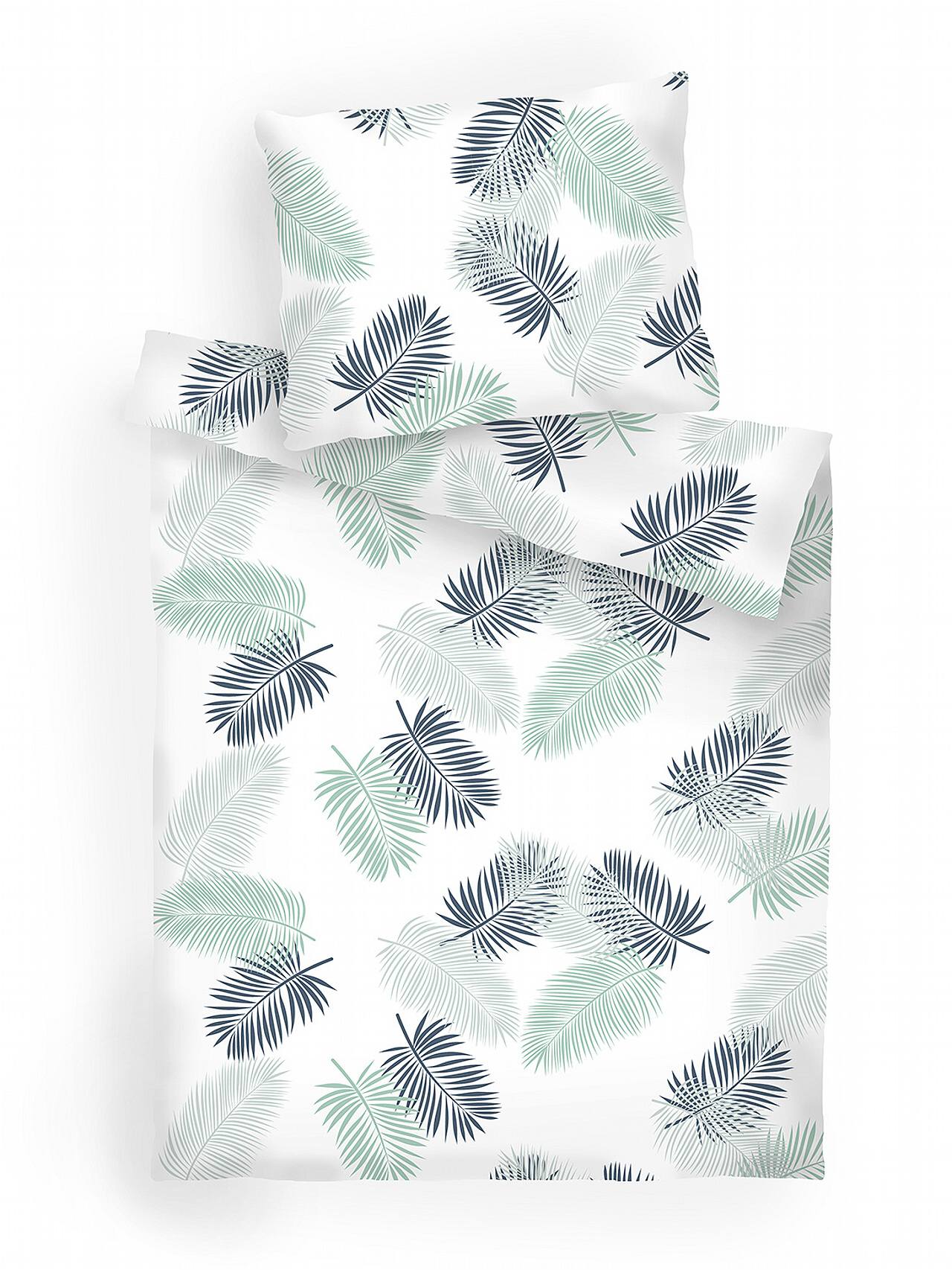 Povlečení bavlna Peříčka mentolová - 140/200 + 70/90