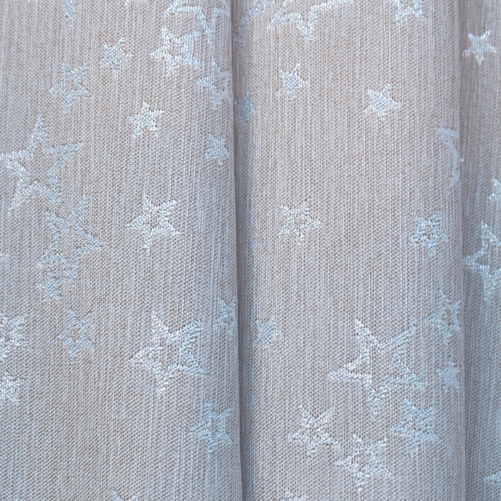 Vánoční běhoun v metráži Hvězdné přání - béžová/stříbrná