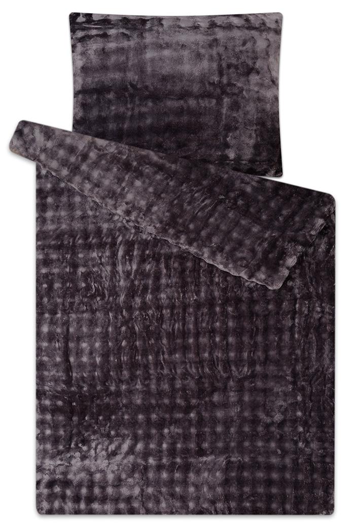Povlečení mikroflanel/mikroplyš STELLA OBLÁČKY antracit - 70x90 cm + 140x200 cm