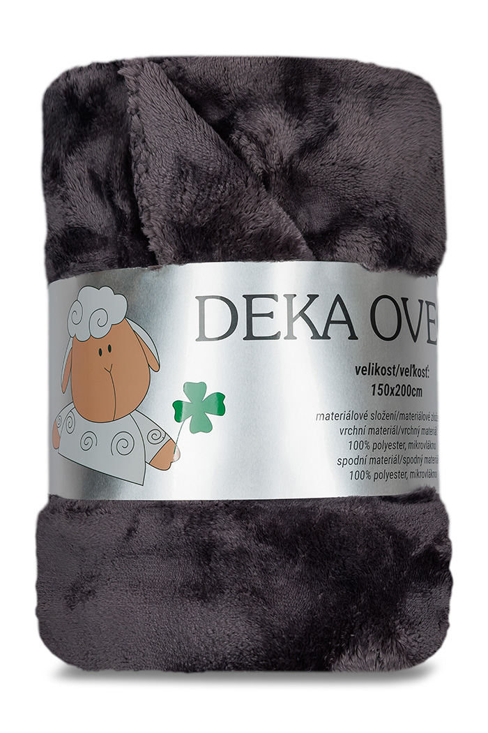 Deka mikroflanel Stella OBLÁČKY - antracit