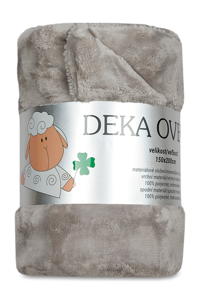 Deka mikroflanel Stella OBLÁČKY - světle šedá