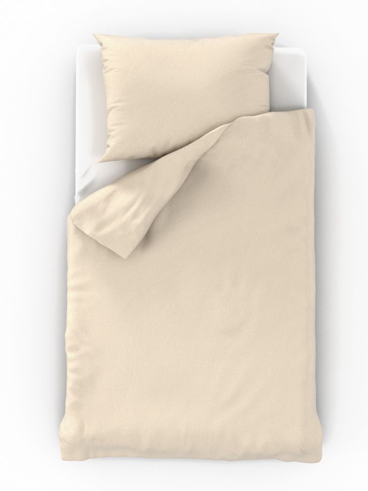 Flanelové povlečení světle béžové -  140x200 + 70x90 cm