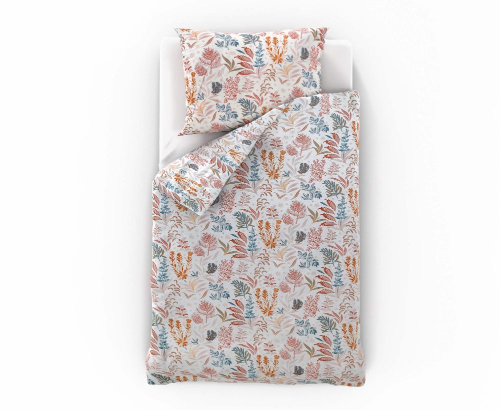 Saténové povlečení LUXURY COLLECTION Coral garden - 220/200 + 2x 70/90