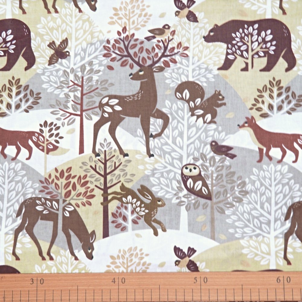 Látka bavlna hladká - Lesní zvířata