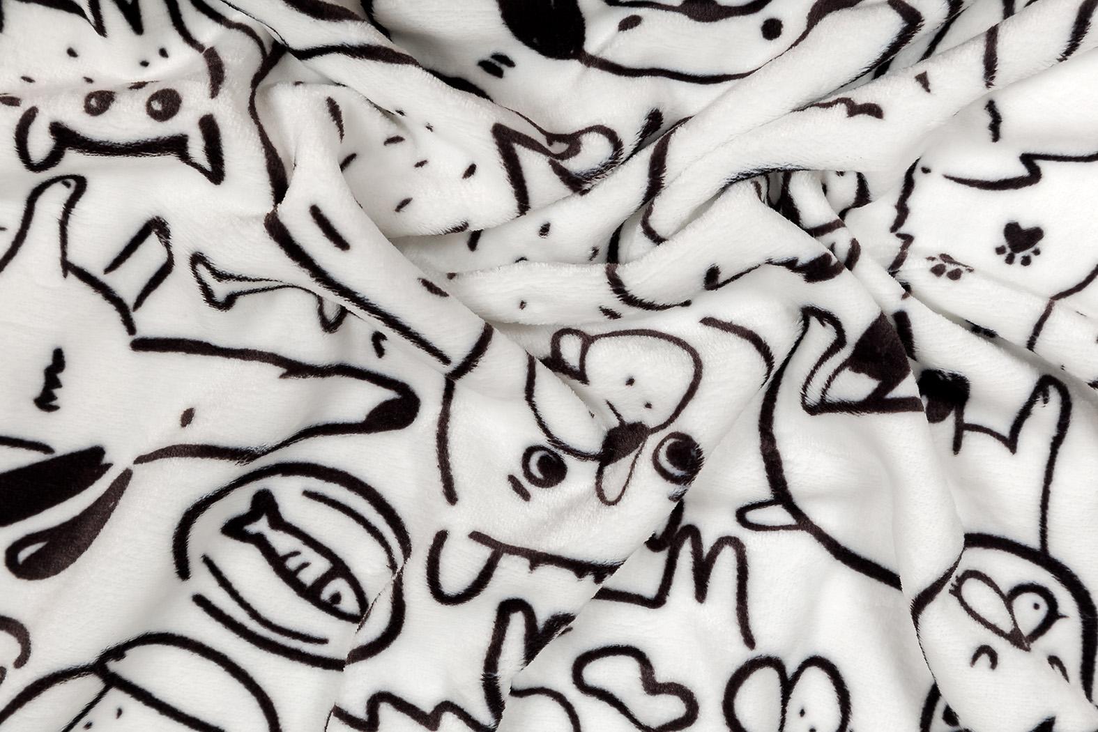 Povlečení mikroflanel KOČKA A PES - 70x90 + 140x200 cm