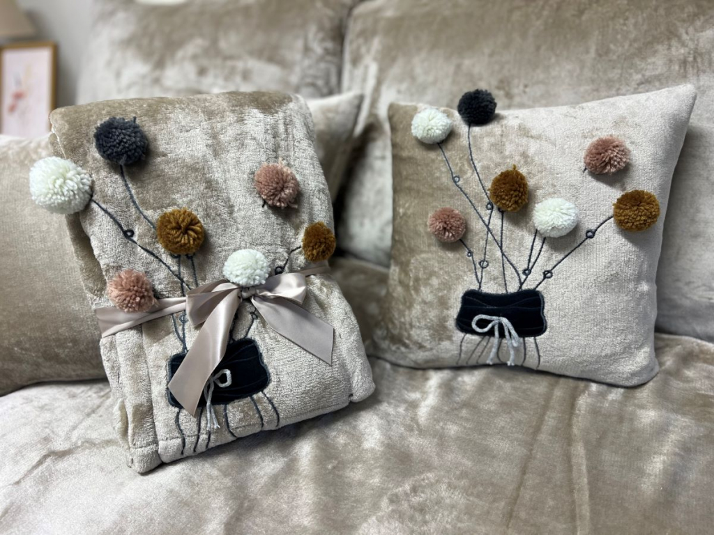 Deka s beránkem BALÓNKY béžové - 150x200 cm