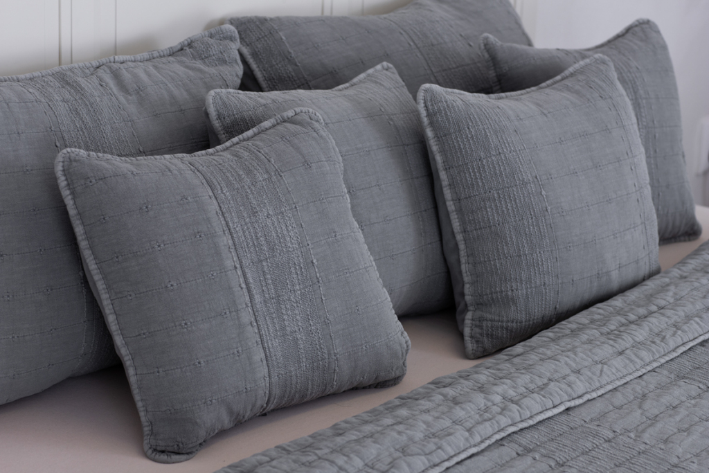 Bavlněný povlak STONEwashed šedá - 40/40 cm