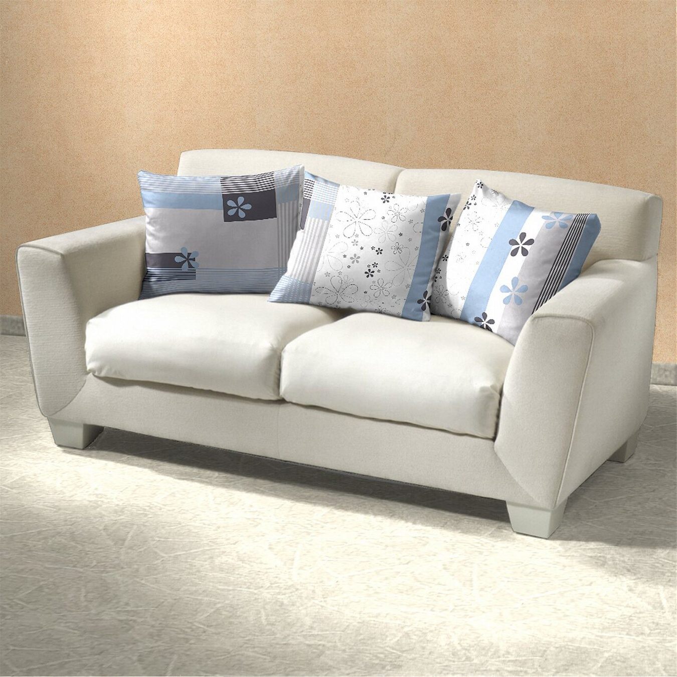 Povlak flanel Flér šedomodrá