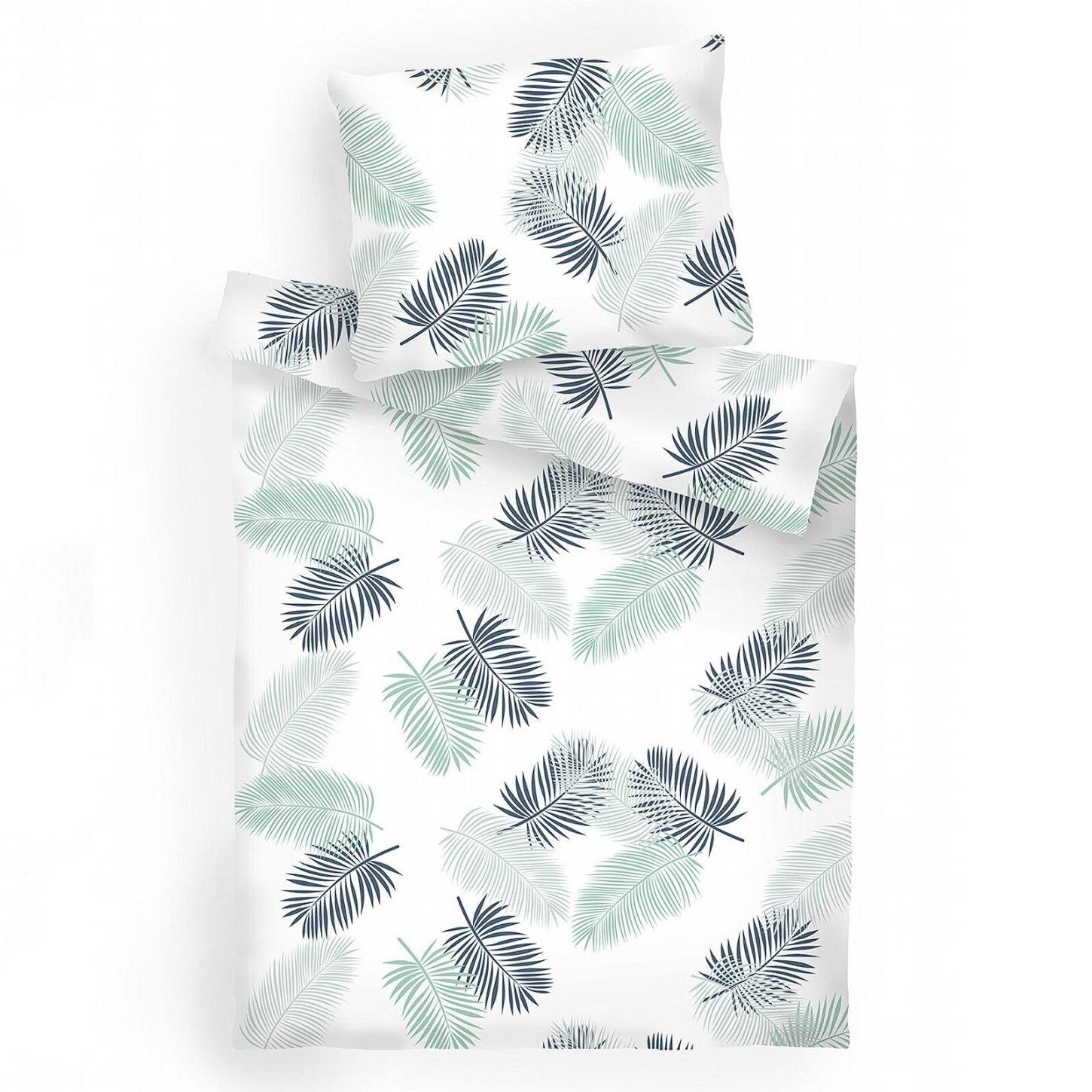 Povlečení flanel Peříčka mentol - 240x200 + 2ks 70x90 