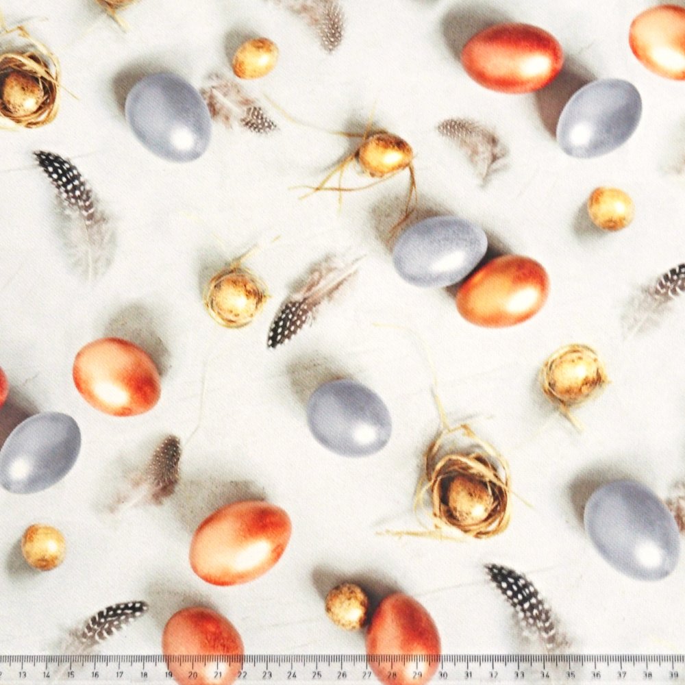 Velikonoční ubrusy a běhouny SOFT - Vajíčka stříbrná