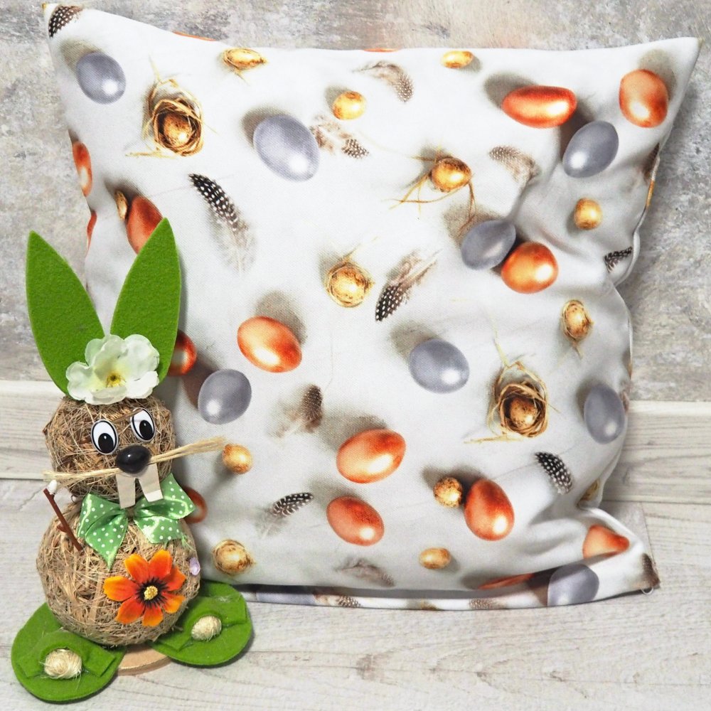 Velikonoční povlak na polštářek SOFT 50x50 - Vajíčka stříbrná