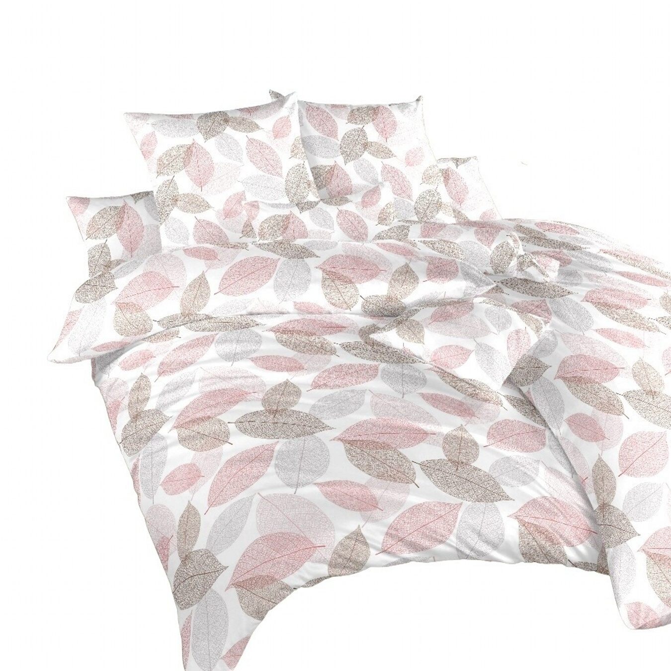 Saténové povlečení Podzim hnědý - 240/220 + 2ks 70/90