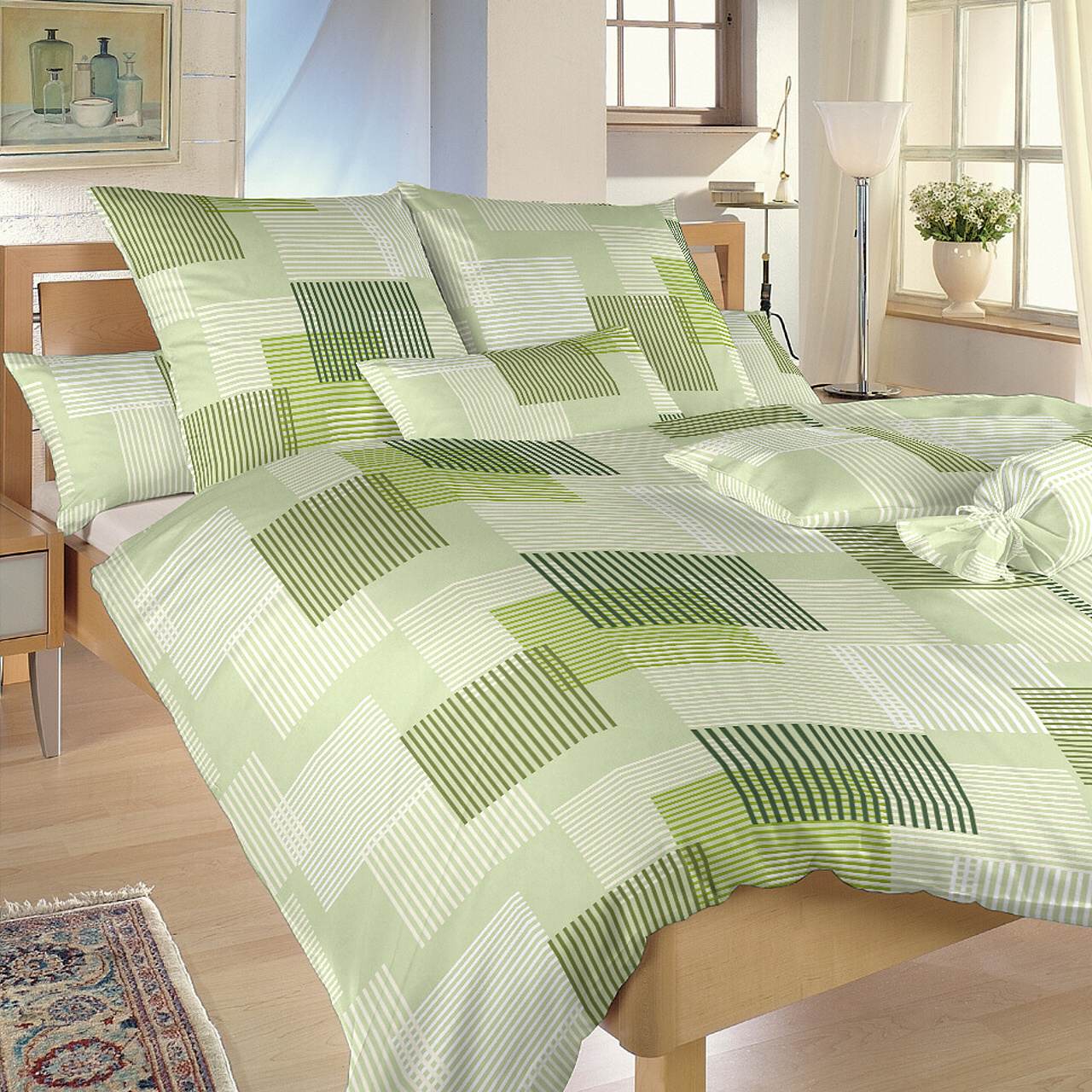 Povlečení bavlna Patrik zelený - 200/200 + 2ks 70/90