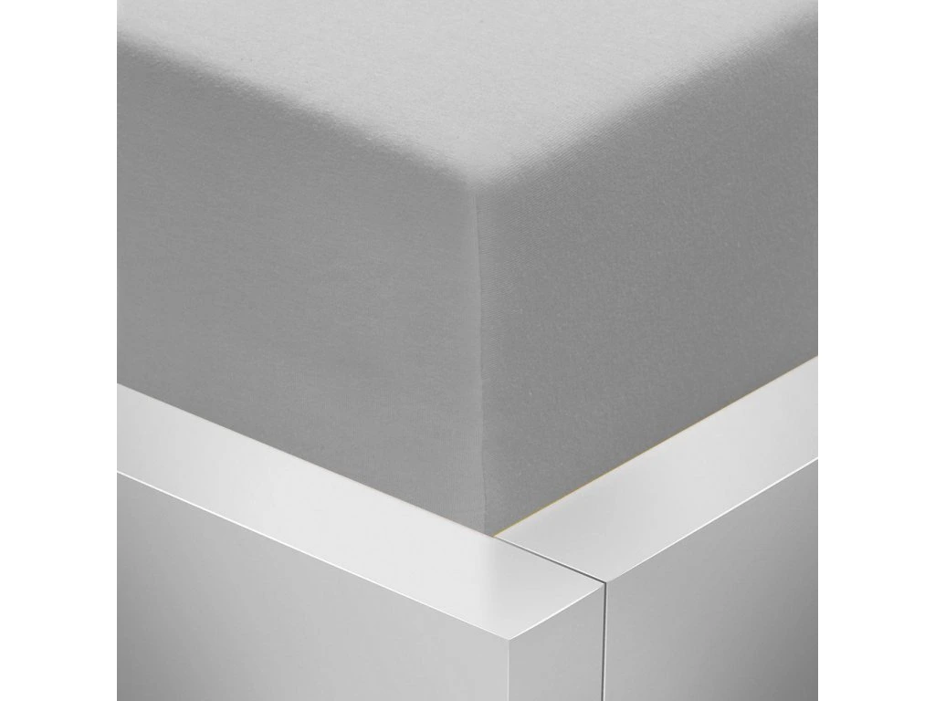 Jersey napínací prostěradlo s lycrou 90x200x25cm - světle šedé