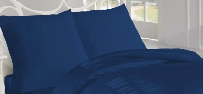 Saténový povlak EXCLUSIVE TMAVĚ MODRÝ