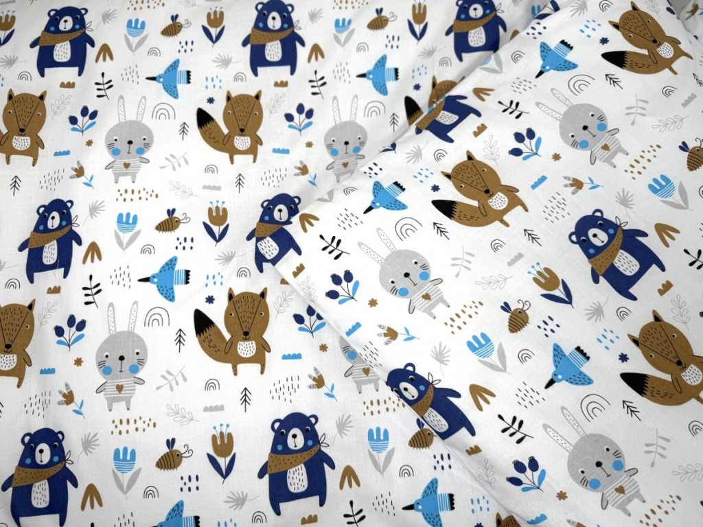 Dětské bavlněné povlečení do postýlky BLUE - 90x135, 40x60 cm