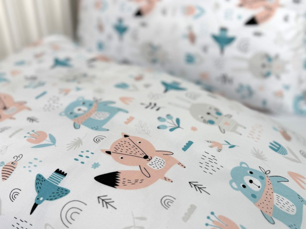 Dětské bavlněné povlečení do postýlky MINT - 90x140, 40x60 cm