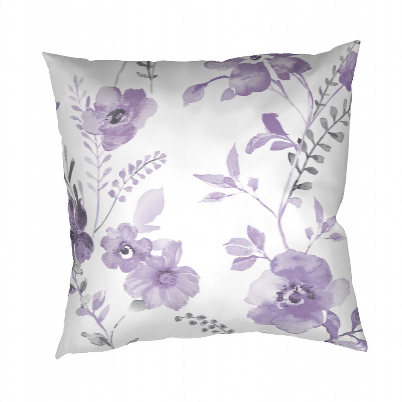 Povlak krep KVÍTÍ FIALOVÉ na bílém - 70x90cm