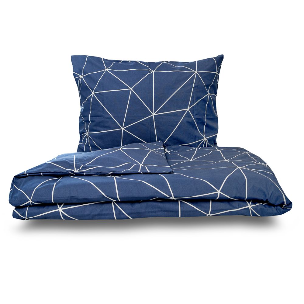 Bavlněné povlečení NORDIC COLLECTION GRID modré - 140/200 + 70/90