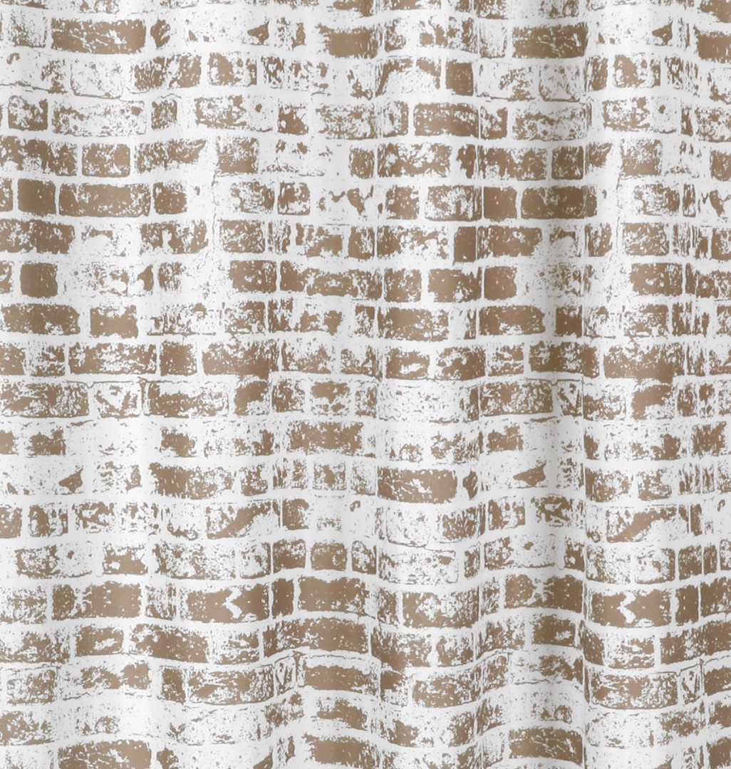 Koupelnový závěs 180/200 cm - Zeď hnědá