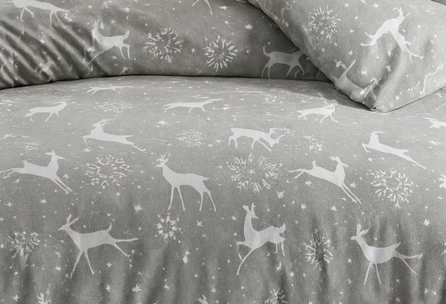 Flanelové povlečení ESCAMA grey -  140/200 + 70/90