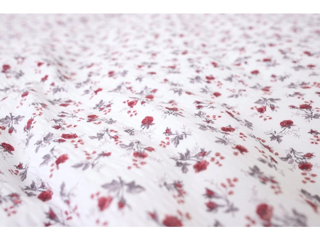 Povlak bavlna KYTIČKA BORDÓ / šedý proužek - 40x40 cm