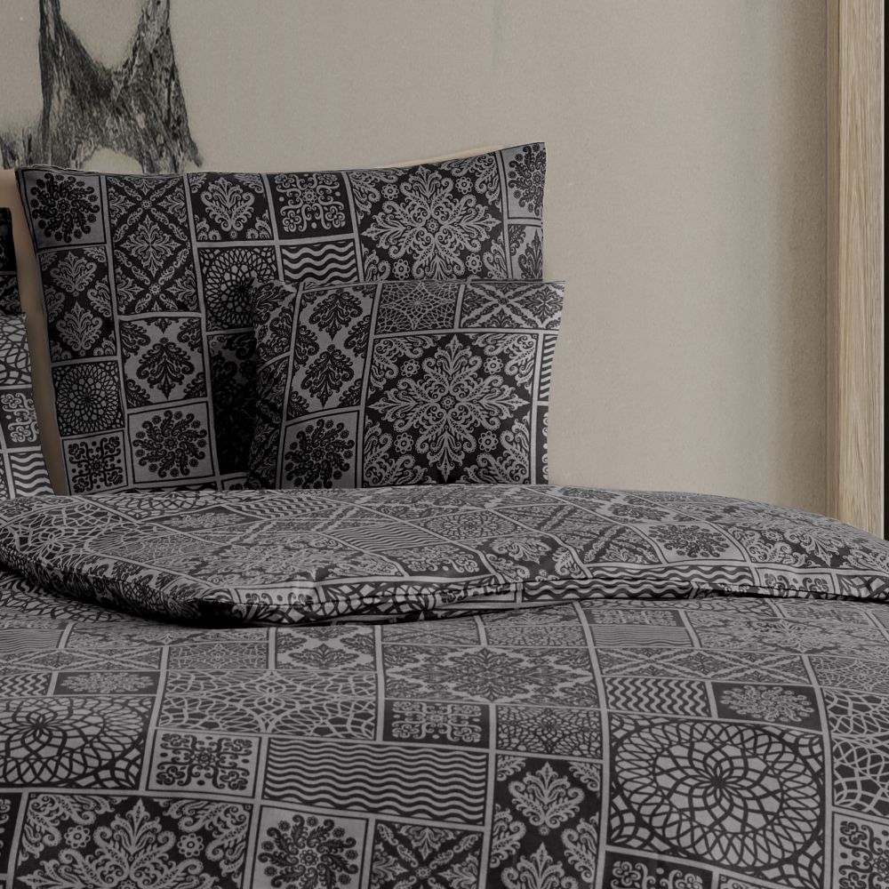 Bavlněné povlečení TOKYO černé - 140x220, 70x90 cm