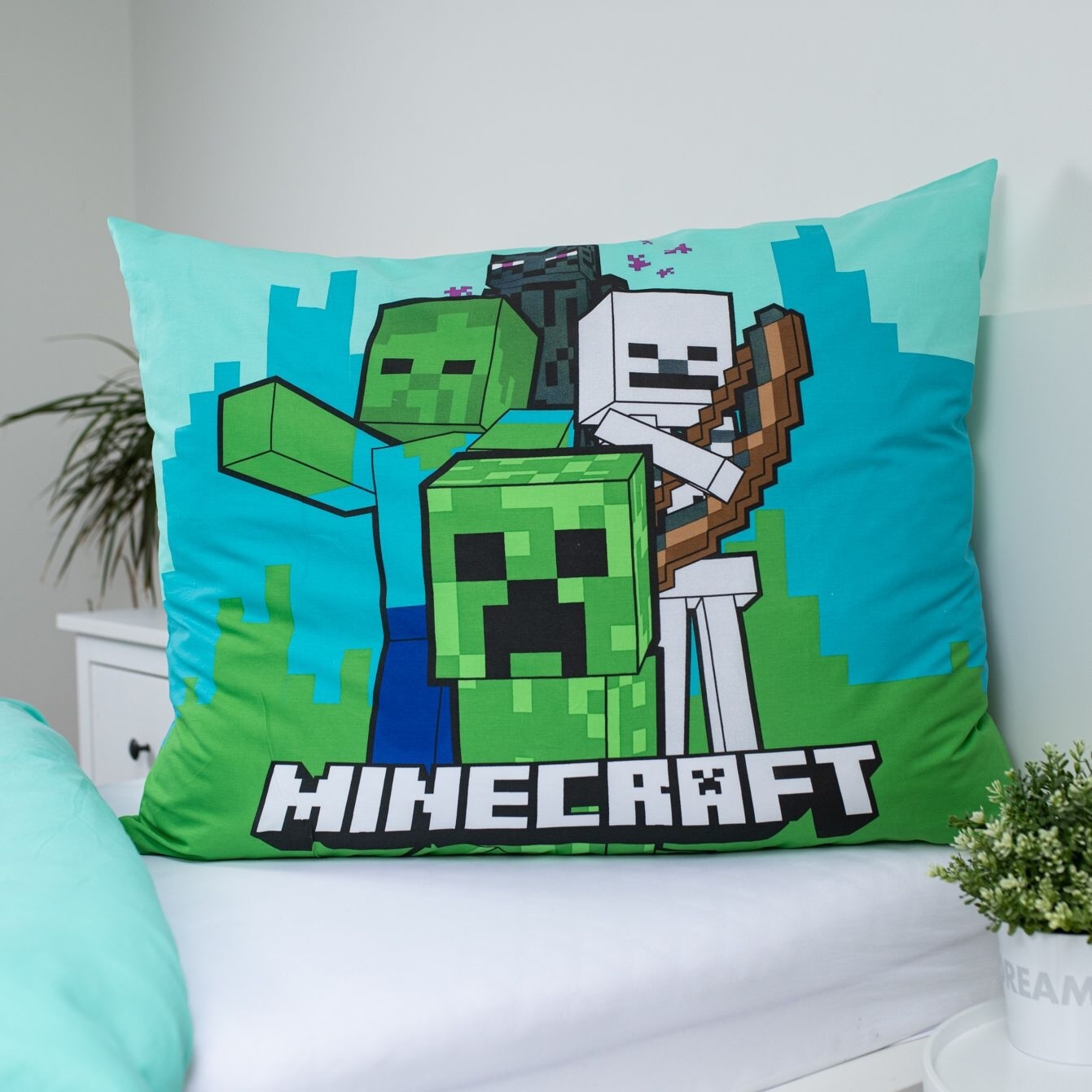 Povlečení bavlna Minecraft Mobs Here - 140x200, 70x90 cm