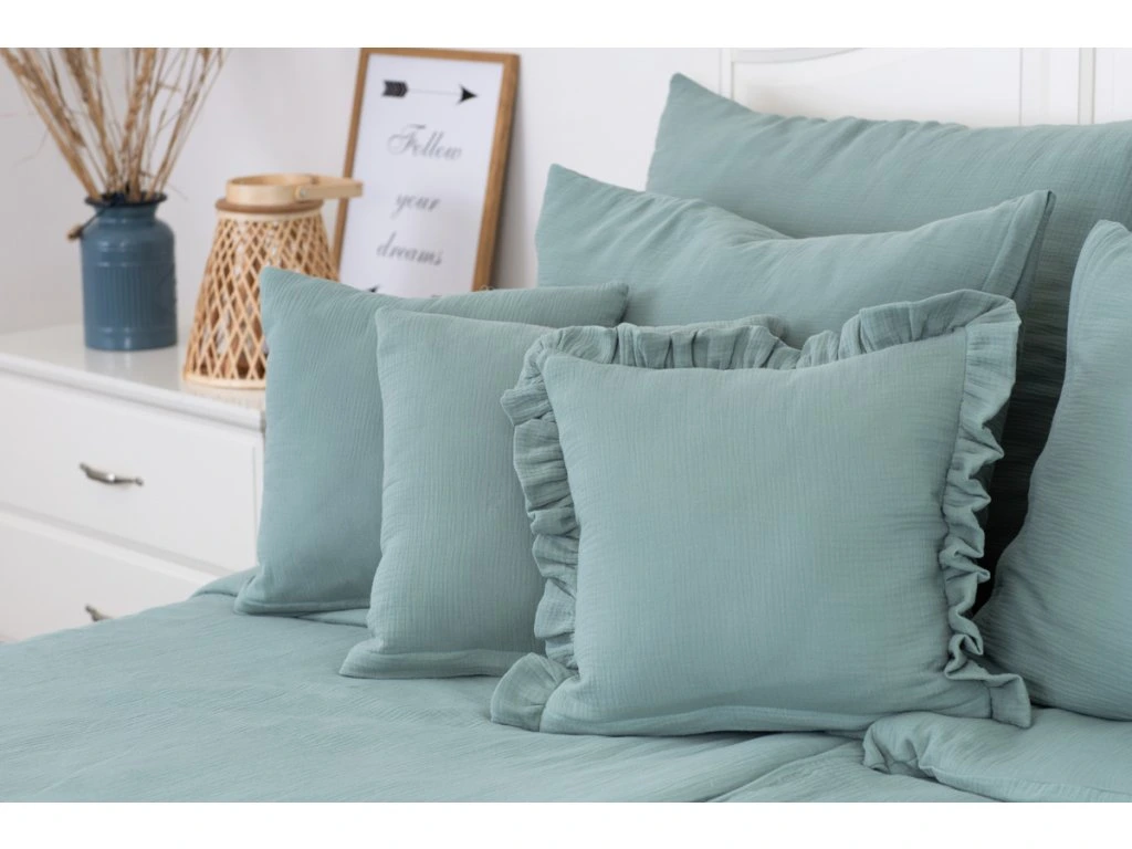 Mušelínový povlak kanýr ŠALVĚJOVĚ ZELENÝ - 40/40